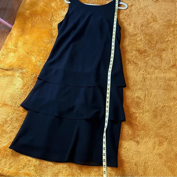 Serene Women Black Tiered Dress M(8-10) Cocktail Cowl Chiffon Preppy Ocassion - Picture 12 of 17